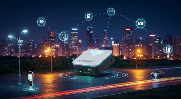 lorawan gateway abstraktes bild